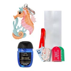 NWT Bath & Body Works Seahorse PocketBac Holder + Ocean Hand Sanitizer Gift Set